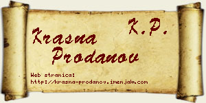 Krasna Prodanov vizit kartica